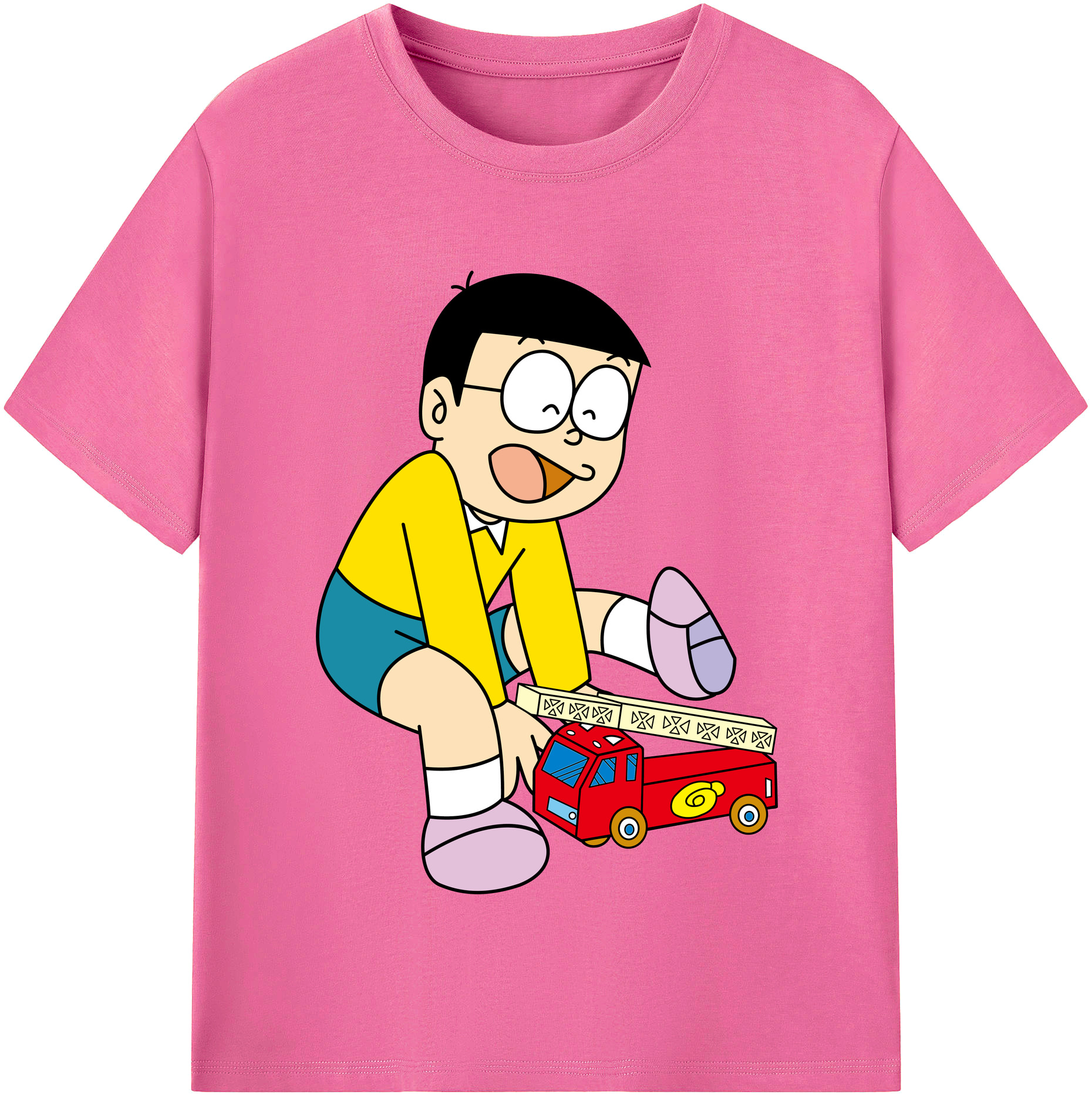 （画像用） ドラえもん 野比 のび太 Doraemon Nobita Nobi レディースカジュアルプリントTシャツ（綿100％）